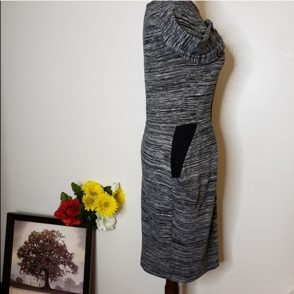 French Connection Fast City Space Dress Pockets Bodycon Mini Spring Retro Office - Picture 3 of 16